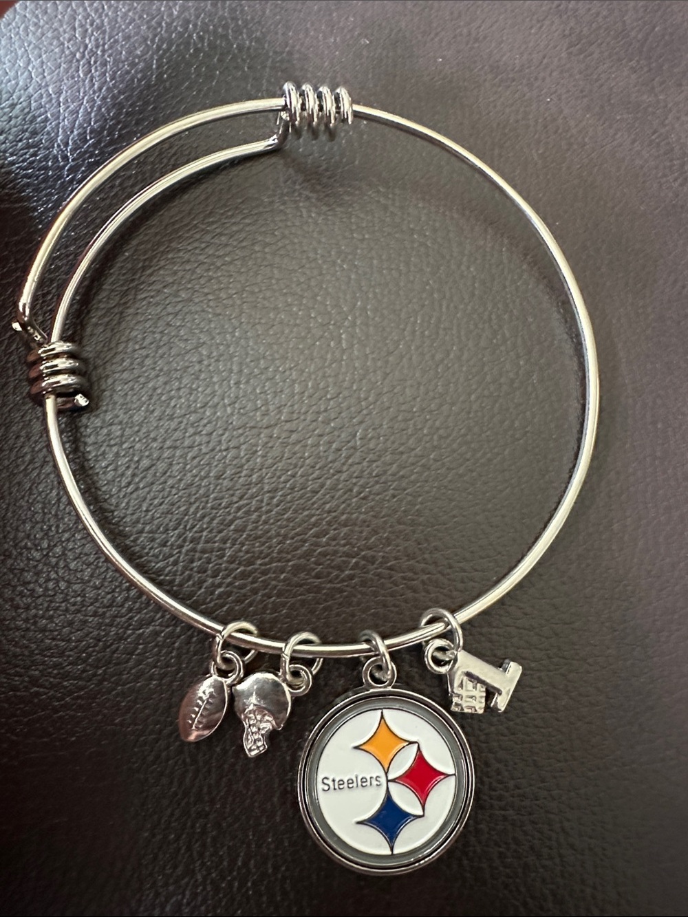 Pittsburgh Steelers Charm Bangle Adjustable Bracelet
